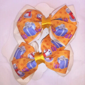 Christmas girls bow handmade ( box pink #1)